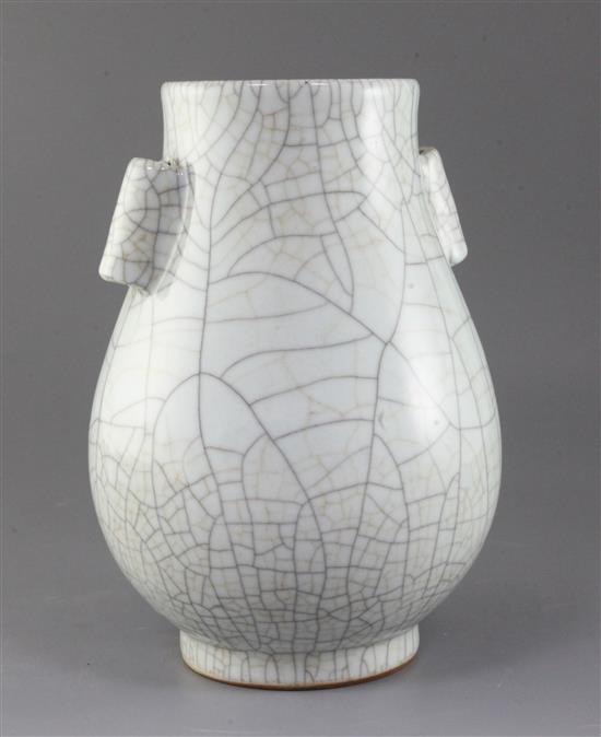 A Chinese crackle glaze hu vase, height 29.5cm